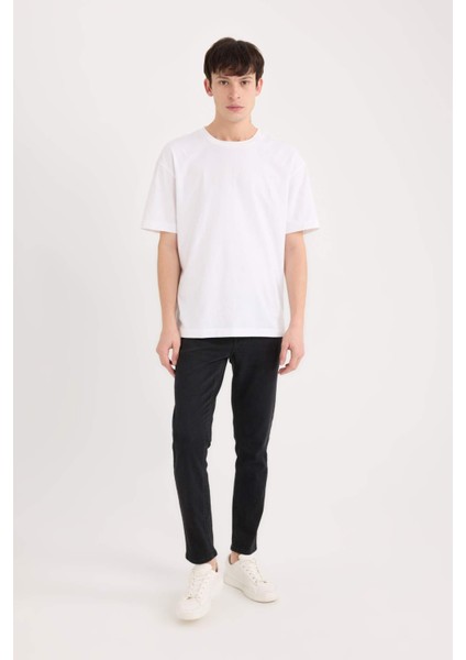 Carlo Skinny Fit Ekstra Dar Kalıp Normal Bel Ekstra Dar Paça Siyah Jean Pantolon S2285AZ24AU