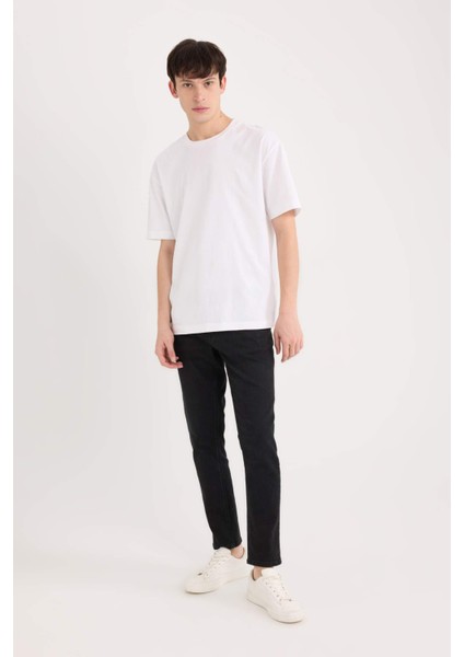 Carlo Skinny Fit Ekstra Dar Kalıp Normal Bel Ekstra Dar Paça Siyah Jean Pantolon S2285AZ24AU
