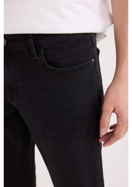 Carlo Skinny Fit Ekstra Dar Kalıp Normal Bel Ekstra Dar Paça Siyah Jean Pantolon S2285AZ24AU