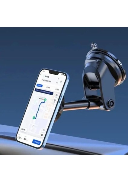 Metal 360° Dönebilen, Mıknatıslı Araç Telefon Tutucu Katlanabilir Açısı Ayarlanabilir Tutacak