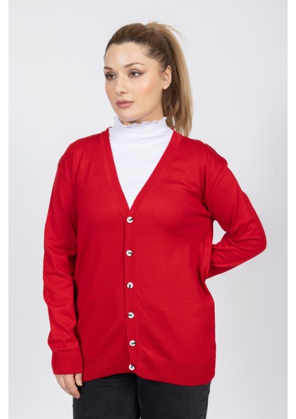 Vs Bayan V Yaka Dügmeli Düz U.kol Hırka Trk Kırmızı fiyatları