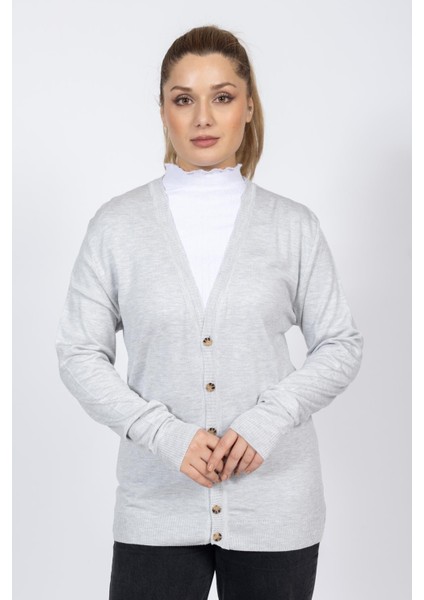 Vs Bayan V Yaka Dügmeli Düz U.kol Hırka Trk Gri fiyatları