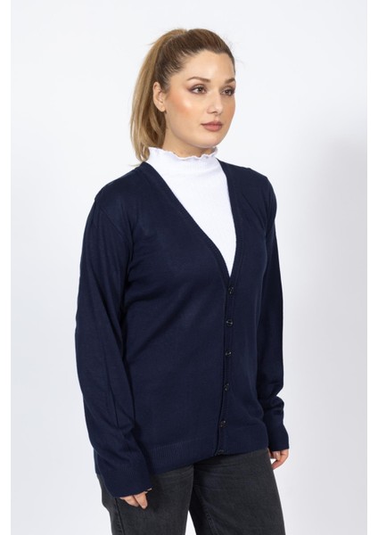 Vs Bayan V Yaka Dügmeli Düz U.kol Hırka Trk Lacivert fiyatları