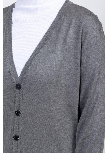 Vs Bayan V Yaka Dügmeli Düz U.kol Hırka Trk Antrasit modelleri