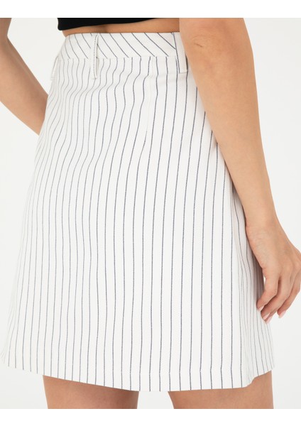 Kadın Ekru A Kesim Dokuma Etek 50284023-VR019