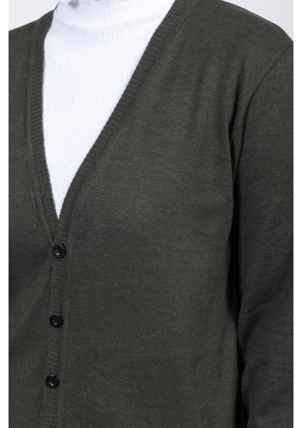 Vs Bayan V Yaka Dügmeli Düz U.kol Hırka Trk Yeşil fırsatları