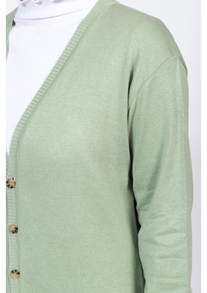 Vs Bayan V Yaka Dügmeli Düz U.kol Hırka Trk Su Yeşili fırsatları