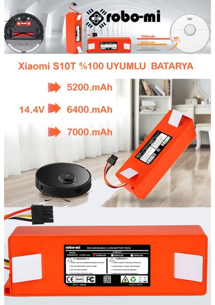 Xiaomi Mi Robot Vacuum S10T 6400mAh Robot Süpürge Bataryası - Gerçek Kapasite, Maksimum Güvenlik fiyatları