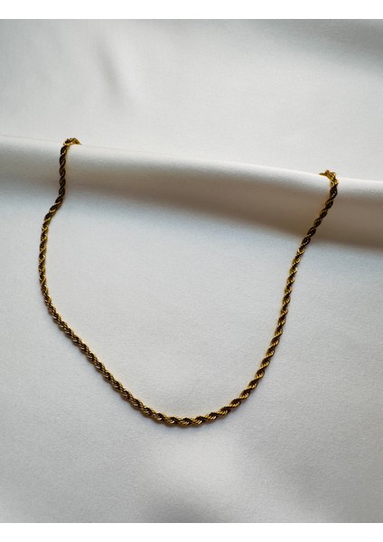 Gold Burgu Model Çelik Kolye