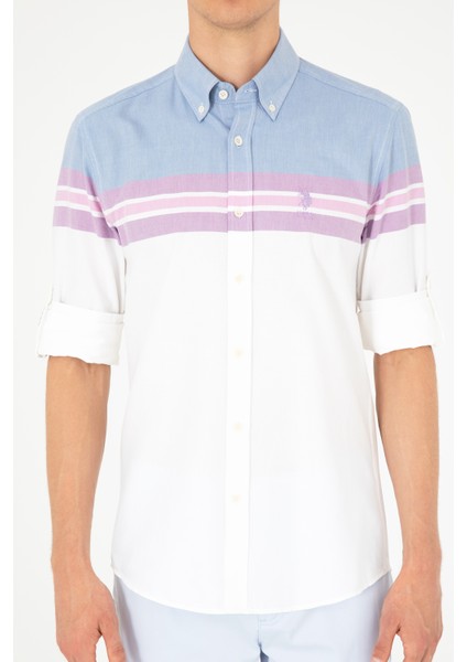 Erkek Koyu Mavi Gömlek Desenli 50283802-VR032