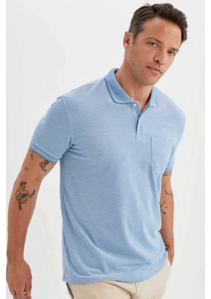 New Regular Fit Kısa Kollu Basic Düz Polo Tişört C6004AX24SM