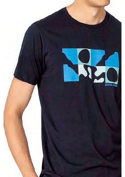 6076 Erkek Kısa Kollu Bisiklet Yaka Pijama Takım-Lacivert fiyatları