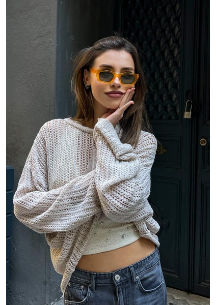 Gurlz Kadın Cat-Eye Güneş Gözlüğü Mat Turuncu-Yeşil modelleri