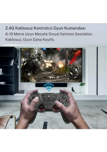Joystick Gamepad Çiftli Tv Pc Uyumlu Oyun Konsolu 2.4g Gamepad Double Joystick Doungle