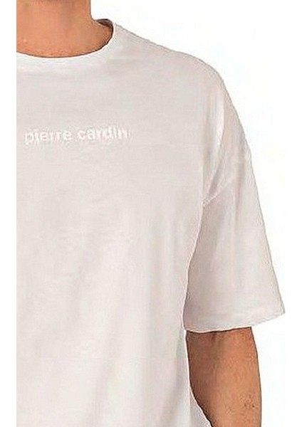 6086 Erkek Kısa Kollu Bisiklet Yaka Oversize Pijama Takım-Beyaz fiyatları