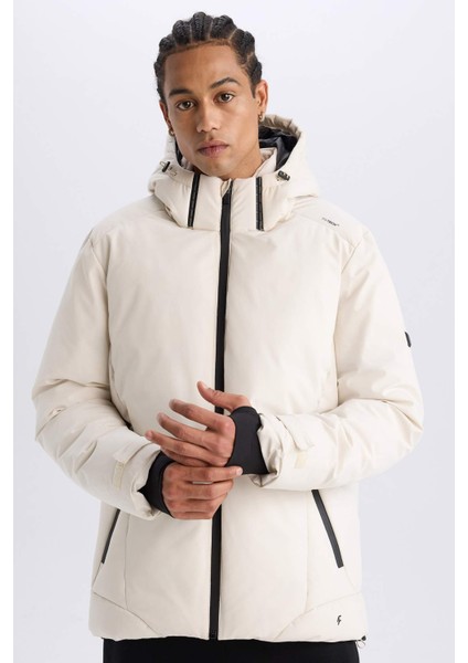 Defactofit Usb Isıtıcılı Kayak Montu Su İtici Rüzgar Geçirmez Kapüşonlu Fermuarlı Cepli C7710Ax24Wn