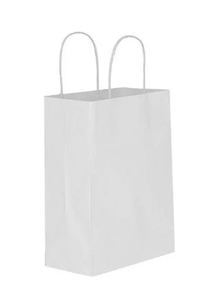 Beyaz Kağıt Hediye ve Alışveriş Çantası (25x12x31) 500 Adet