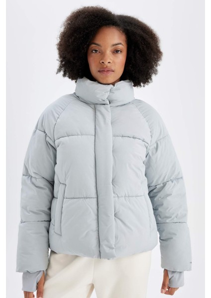 Fit Şişme Mont Su İtici Dik Yaka Fermuarlı Çıtçıtlı Cepli Puffer A1550AX24WN