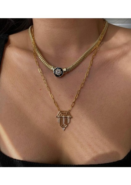Madalyon Gold Leyla Kolye
