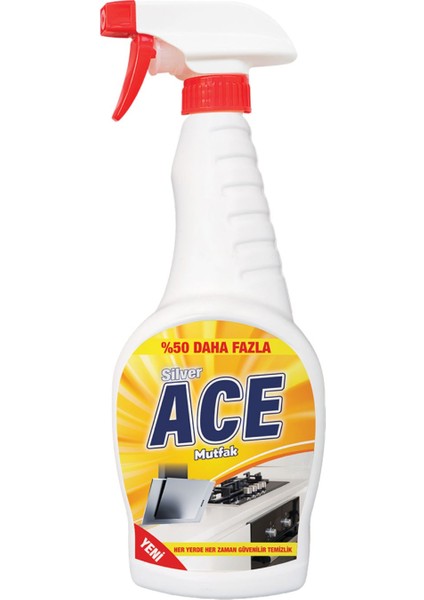 Silver ACE Ultra Güçlü Mutfak Yüzey Temizleyici ve Yağ Sökücü Sprey 750 ml