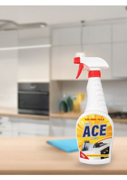 Silver ACE Ultra Güçlü Mutfak Yüzey Temizleyici ve Yağ Sökücü Sprey 750 ml