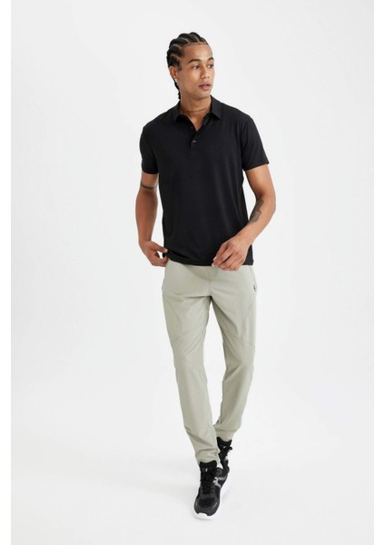 Fit Siyah Standart Fit Basic Düz Kısa Kollu Polo Tişört C9267AX24AU