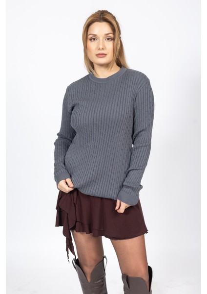 Vs Bayan 0 Yaka Saç Örgü U.kol Kazak Trk Füme modelleri