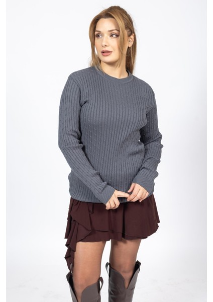 Vs Bayan 0 Yaka Saç Örgü U.kol Kazak Trk Füme indirimleri