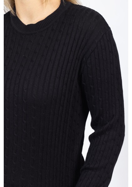 Vs Bayan 0 Yaka Saç Örgü U.kol Kazak Trk Siyah fiyatları