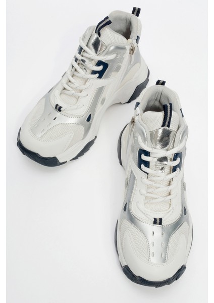 Lowel Beyaz Laci Fermuarlı ve Bağcıklı Kadın Spor Bot fiyatları