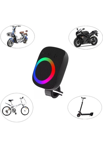Bisiklet Motosiklet E-Scooter Uyumlu Gidona Bağlantılı Bluetooth Hoparlör 5W Rgb Işıklı Ses Bombası modelleri