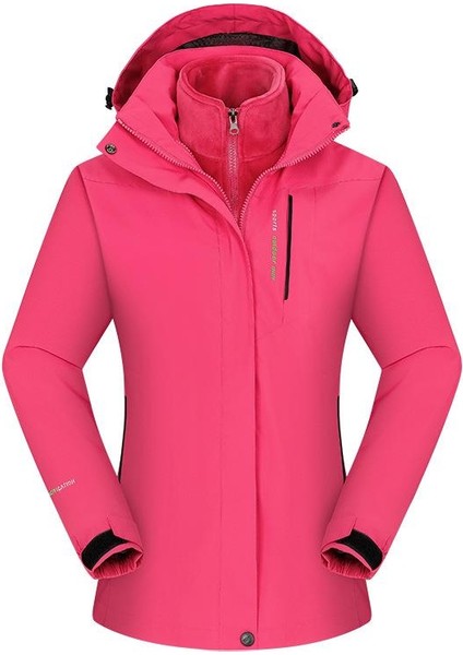 3 In 1 Outdoor Içi Çıkarılabilir Polarlı Kadın Kışlık Mont Windproof 001