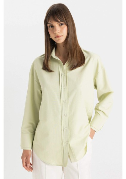 Relax Fit Poplin Uzun Kollu Gömlek Tunik C9430AX24SM