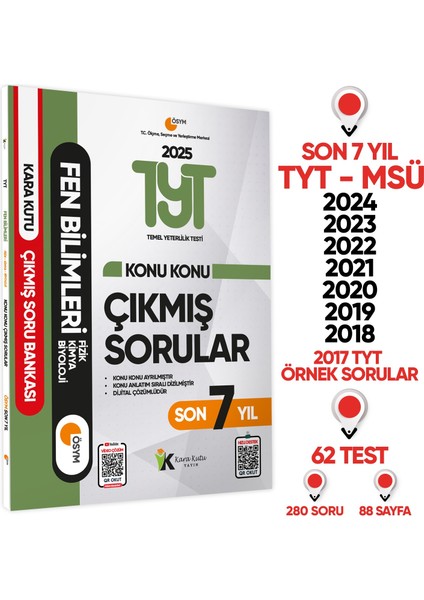 2025 TYT ve AYT Fen Bilimleri Karakutu ÖSYM Çıkmış Soru Bankası 2’li Set modelleri