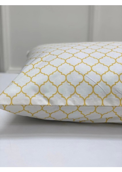 Nivemeshome Sarı Geometrik Desen 2 Li Yastık Kılıfı Kapaklı 50X70