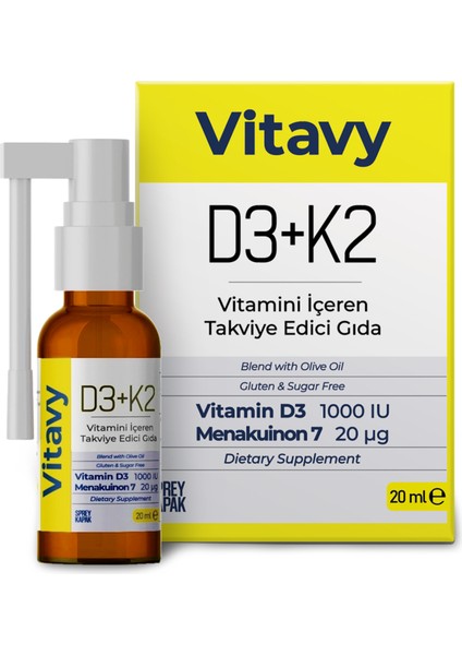 D3K2 Vitamini Sprey 20 ml 140 Puff