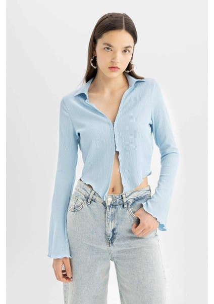 Coool Fitted Bürümcük Uzun Kollu Gömlek C1889AX24SP fırsatları