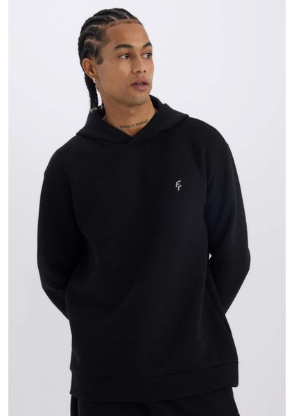 Fit Standart Fit Kapüşonlu Kapitoneli Sweatshirt D0752AX24AU