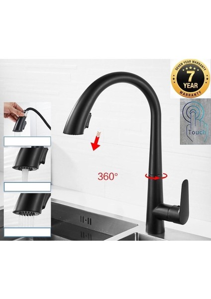Mutfak Evye Bataryası Smart Dokunmatik Spiralli Fıskiyeli 7 Yıl Güvenceli İthal