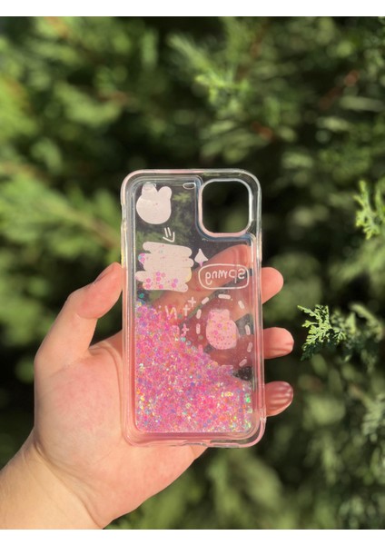 Kabartmalı Yüzen Simli Apple iPhone Kılıf - Cute Series fırsatları