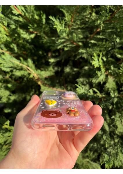 Kabartmalı Yüzen Simli Apple iPhone Kılıf - Cute Series fiyatları