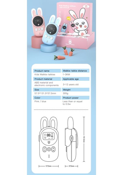Wowkids Rabbit Kids Walkie Talkie Çocuk Telsizi fırsatları