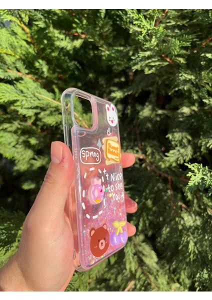Kabartmalı Yüzen Simli Apple iPhone Kılıf - Cute Series fiyatları