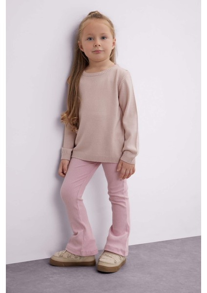 Kız Bebek İspanyol Paça Fitilli Kaşkorse Beli Lastikli Basic Düz Tayt Z4739A224AU