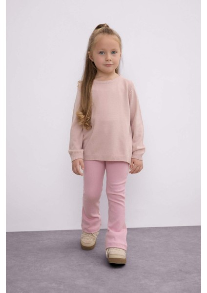 Kız Bebek İspanyol Paça Fitilli Kaşkorse Beli Lastikli Basic Düz Tayt Z4739A224AU