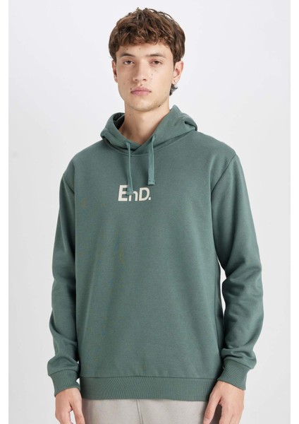 Regular Fit Kapüşonlu Baskılı Sweatshirt Y5286AZ24AU