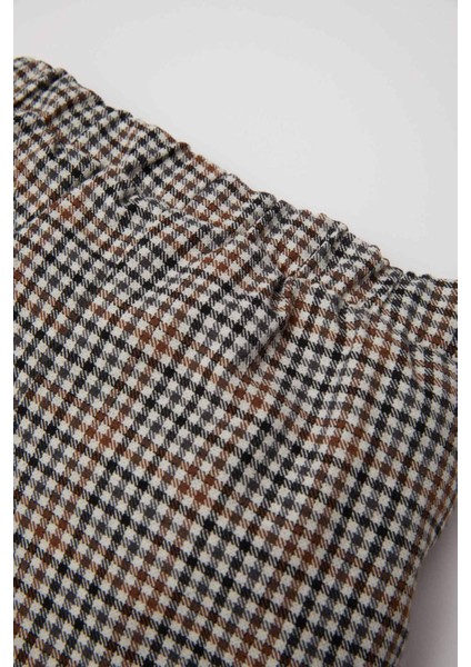 Kız Bebek Beli Lastikli Ekose Desenli Flanel Etek D2858A524AU