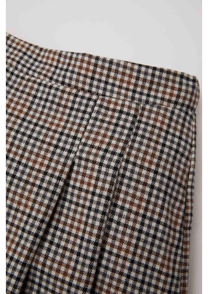 Kız Bebek Beli Lastikli Ekose Desenli Flanel Etek D2858A524AU