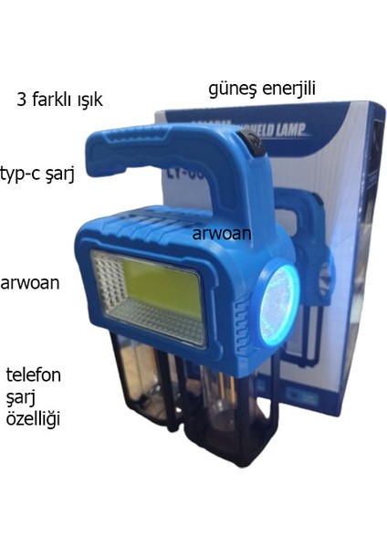 38W Kamp Lambası El Feneri Powerbank Özellikli fiyatları