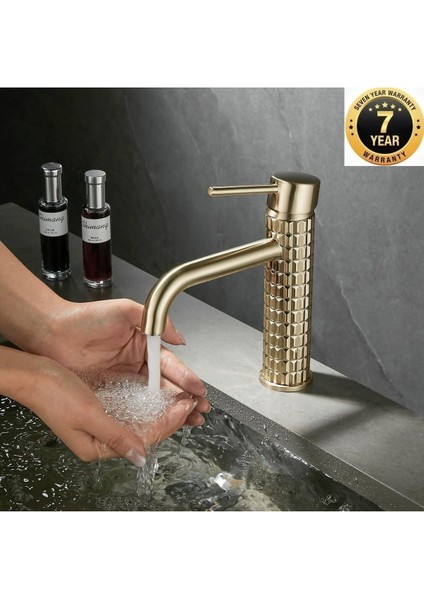 Banyo Lavabo Bataryası Mat Gold Renk Yeni Model 7 Yıl Güvenceli İthal